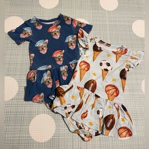 Posh Peanut Bundle of 2 Bodysuits dresses Bamboo size 6-12 month